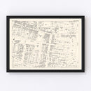 Vintage Map of White Plain, NY Business Section 1947