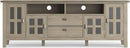 Solid Wood TV Stand 72 Inch Wide Distressed Grey Finish