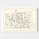 Vintage Map of Brockton, MA Business Section 1946