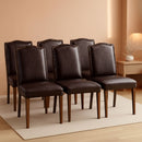 Six Piece Dark Brown Dining Chairs Living Room Set