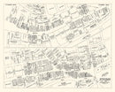 Vintage Map of Fitchburg, MA Business Section 1946