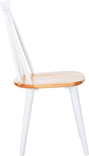 Farmhouse Spindle Back Side Chair White Natural Dining Room
