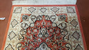3x5 Red Chinese Plush Rug, Hand Knotted Soft Wool Carpet, Medallion Rug, Fine Vintage Rug, 120 Line, Small Area Rug