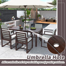 Elegant Patio Dining Set with Removable Cushions in Dark Brown Acacia Wood for Outdoor Spaces