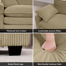 3 Piece Corduroy Sofa Set Camel 3 Seater And 2 Loveseats