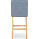 Vienna Contemporary Fabric Tufted Wingback 31 Inch Counter Stools, Set of 2, Light Blue and Natural