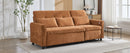 2-in-1 Sofa 82' Three-seater Sofa with Sofa Bed and Reversible Recliner, Orange Chenille
