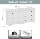 Dresser With 6 Drawers And TV Stand White Wood Storage
