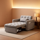 Grey Sleeper Sofa Bed Chair Three Level Adjustable Backrest