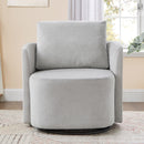 Modern 360° Swivel Accent Barrel Armchair in Grey Chenille, 29.9' Upholstered with Curved Design for Living Room, Bedroom, Office, and Hotel