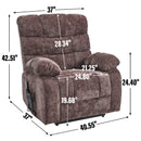 Lift Recliner Chair Heat Massage Dual Motor Infinite Position Up to 350 LBS Large Electric Power Lift Recliners with Power-Remote, Medium-firm and Heavy duty, Brown