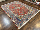Red Persian Isfahan Rug 7x10 - Antique, Floral Medallion