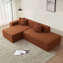 Modular Sectional Couch, Lambswool Fabric Modern L-Shape Sectional Sofa with Chaise Lounge, Living Room Upholstered 5-seater Corner Sofa Couch for Bedrooms, Apartment