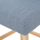 Vienna Contemporary Fabric Tufted Wingback 31 Inch Counter Stools, Set of 2, Light Blue and Natural