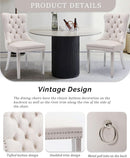 Velvet Dining Chairs Set Of 2 Beige Tufted Upholstered