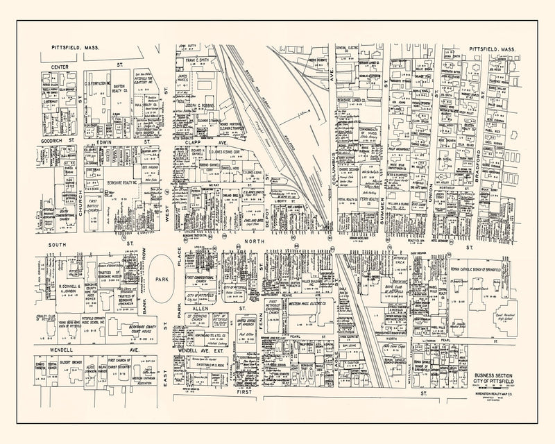 Carte ancienne de Pittsfield, MA 1946 - Vintage Pittsfield Massachu Carte ancienne de Pittsfield, MA 1946 - Vintage Pittsfield Massachu