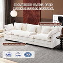 111.4 Inch 3 Seater Cloud Sofa Modular Sectional Couch Beige With Breathable Chenille Fabric