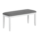 6-Piece Dining Table Set with Bench, Wood Dining Table Set for 6, Modern 6-Person Dining Table Set for Dining room, Kitchen, Grey & White two tone