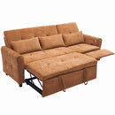 2-in-1 Sofa 82' Three-seater Sofa with Sofa Bed and Reversible Recliner, Orange Chenille