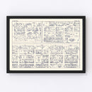 Vintage Map of Altoona, PA Business Section 1950