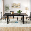 Black Modern Dining Table For Four To Six Rectangular