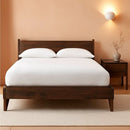 Queen Panel Platform Bed Dark Brown Walnut Storage