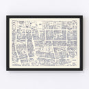 Vintage Map of Norfolk, VA Business Section 1950