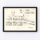 Vintage Map of Akron, OH Business Section 1929