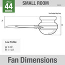 Fan Dempsey 44 Inch Brushed Nickel Ceiling Fan With LED