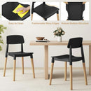 Wooden Dining Chairs Set of 4 Black Ergonomic Backrest