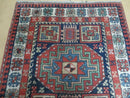 3 '4" X 10' Vintage Handmade Turkish Kazak Caucasian Wool Runner Rug Red Nice