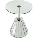 Mirrored Coffee Table Side Table Tempered Glass Desktop Round End Table Small End Table Side Table Coffee Table Bedside Table Night Stand for Living Room Bedroom
