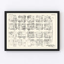 Vintage Map of Dayton, OH Business Section 1929