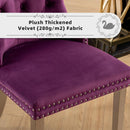 Velvet Dining Chairs Set Of 4 With Nailhead Trim And Silver Plated Legs