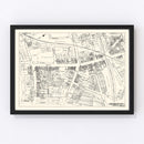 Vintage Map of Elizabeth, NJ Business Section 1929