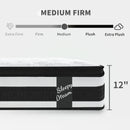 12 Inch Queen Size Breathalle Cool Cover Oekotex-100 Memory Foam Individual Pocket Spring Hybrid Mattress