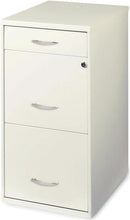 3 Drawer 27.32 Inch White Metal Filing Cabinet Lockable Preassembled For Legal And Letter Size