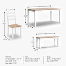Dining Table Set White Mango Wood Contemporary Style Edition