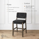 Cohen Mid Century Leather Bar Stool Counter Height