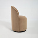 Set Of 1 Upholstered Kitchen & Dining Room Barrel Chair, Mid Century Modern Round Velvet Dining Chair, 360 Degree Swivel Comfy Armless Accent Makeup Vanity Side Chair for Bedroom Living Room
