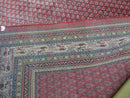7' X 9' Vintage India Oriental Paisley Handmade Wool Rug Red Vegetable Dyes