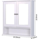 Wall Mounted Bathroom Cabinet with 2 Mirror Doors and Adjustable Shelf