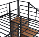 Full Over Full Metal Bunk Bed With Storage Stairs Black