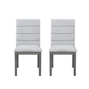 Oak Gray Finish & Tufted Upholstery Modern Dining Chairs Set of 2 – Sleek Comfort with Rubber Wood Frame