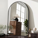 Arched Wall Mirror Black Metal Frame 24 By 36 Inches