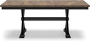 Farmhouse Dining Extension Table Butterfly Leaf 6-8 Seater Black And Dark Brown