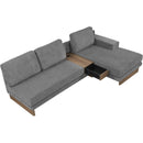114" L-shaped Sofa Sectional Sofa with Two USB Ports and Two Power Sockets, a Storage Drawer and a Reversible Chaise Lounge for Living Room, Grey
