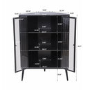 Modern 3-Tier Corner Storage Cabinet with Tempered Glass Doors, Removeable Shelves & Metal Frame - Freestanding Space-Saving Organizer for Bathroom, Kitchen, Bedroom, Living Room, or Small Spaces