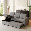 MH85.8' Sleeper Sofa, Sofa Bed - 2 in 1 Pull Out Sofa Bed with Storage Sofa, Sofa Sleeper with Pull Out Bed with Charging Port