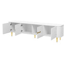 U-Can 78.7''Minimalist TV Stand for TVs up to 85 Inches, Modern Entertainment Center Media Console with 4 Spacious Cabinets for Living room(OLD SKU: SJ000125AAK)